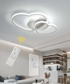 Riserva Plafoniera LED Soffitto Moderna Dimmerabile, 64W 4800LM Lampada da Soffitto Design a Forma di Cuore, Plafoniera con Telecomando/APP per Camera da Letto, Soggiorno, Cucina, Φ50cm