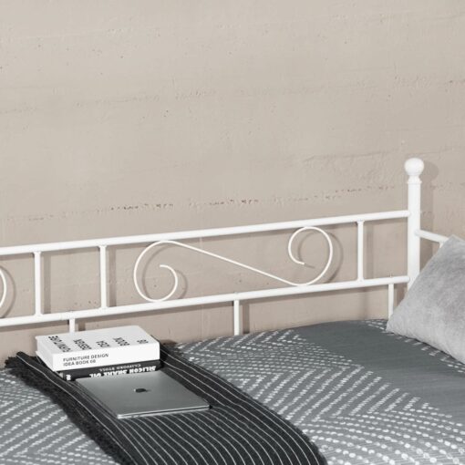 FetiNes Divano Letto Singolo in Metallo Struttura Letti e Basi in Ferro Battuto per Adulti 90x190cm Bianco