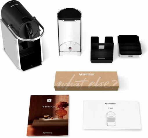 Nespresso De'Longhi Pixie EN127.S, Macchina da Caffè con Sistema Capsule Nespresso, Modalità ECO, Espresso e Caffè Lungo, Design Compatto, Pressione 19 Bar, 1260W, Silver