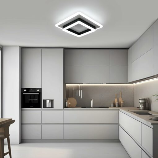 Plafoniera LED Soffitto Moderna, LED integrati 30W 3250LM Lampada da Soffitto Bianco Freddo 6500K, Lampadario Soffitto Quadrata in Acrilico per Soggiorno, Bagno, Camera da letto, Cucina, Corridoio