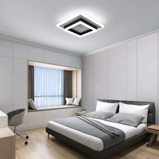 Plafoniera LED Soffitto Moderna, LED integrati 30W 3250LM Lampada da Soffitto Bianco Freddo 6500K, Lampadario Soffitto Quadrata in Acrilico per Soggiorno, Bagno, Camera da letto, Cucina, Corridoio